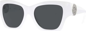 Versace Wit/Donkergrijs Zonnebril - Dames - Zonnebrillen - Wit - 55 MM - Accessoires