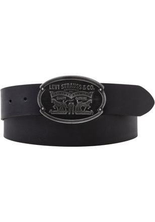 Levi's Lederg&uuml;rtel LEVIS Billy Plaque Belt, Damen, Gr. 100, schwarz (regular schwarz), Rindsleder, G&uuml;rtel Lederg&uuml;rtel, mit markanter Koppelschliesse
