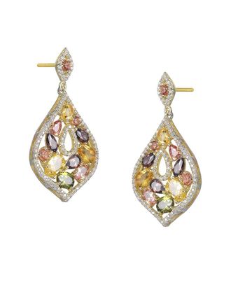 Rachel Glauber 14K Diamond Cz Dangle Earrings