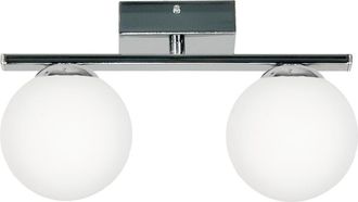 OEM L&aacute;mpara De Techo, Cromada, Pantalla De Cristal, Esf&eacute;rica, Led, E14, Color Bosque, 13-498