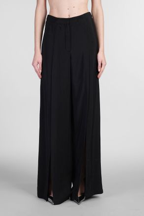 MUGLER Pantalone in viscosa nera