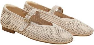 Vivaia Margot Mary-Jane Square-Toe Ballet Flats in Almond Mesh at Nordstrom, Size 7.5