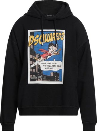 Dsquared2 Mens Betty Boop Black Hoodie Cotton - Size X-Large