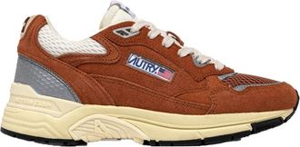 Autry Hyperway Lage Sneakers Bruin/Zilver - Dames - Sneakers - Bruin - 44 EU - Katoen - Schoenen