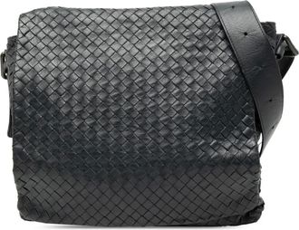 Bottega Veneta Borsa a tracolla Intrecciato in nappa con battente 2012-2025 - Nero