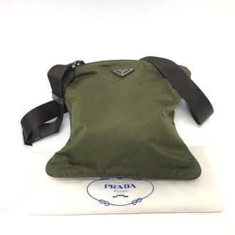 Prada Khaki Nylon Shoulder Bag (Pre-Owned)