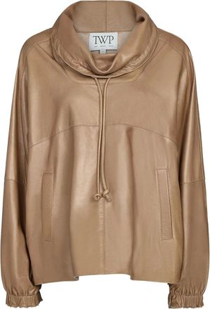 TWP drawstring hooded sweater - women - Calf Leather - L - Neutrals