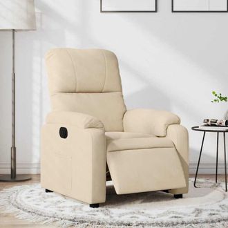vidaXL Vidaxl - Sill&oacute;n Reclinable El&eacute;ctrico Tela De Microfibra Color Crema