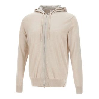 Eleventy Cardigans, male, Beige, Size: L Zip-Up Hoodie