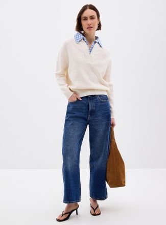 Contemporaine Womens Gingham pattern fooler sweater