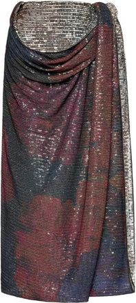 Maison Margiela Printed Paillettes Draped Maxi Skirt