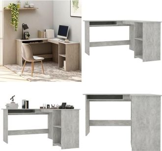 vidaXL Scrivania Angolare a L Grigio Cemento 120x140x75cm Multistrato - Scrivania da ufficio - Scrivania in legno multistrato