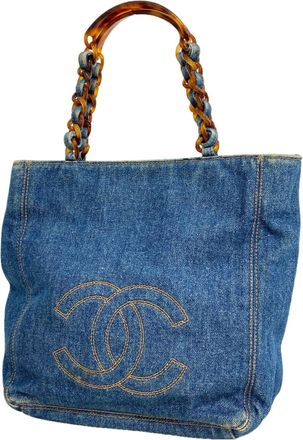 Chanel Blue Denim Tote Bag (Pre-Owned)