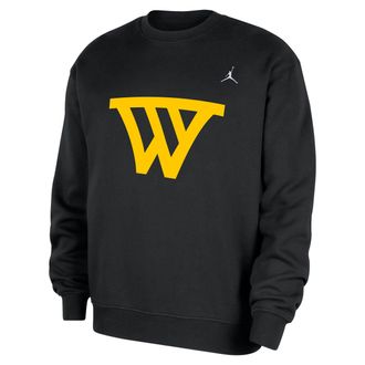 Nike Jordan Mens Golden State Warriors Statement Essentials Jordan NBA Fleece Crew-Neck Sweatshirt in Black | HM6475-010