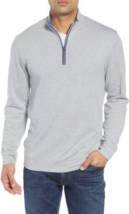 Johnnie-O Sully Quarter Zip Pullover in Light Grey at Nordstrom, Size Xxx-Large