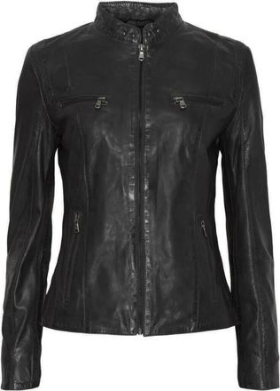 BTF-CPH Biker Jacket 1075 Skind - Dames - Leren en Su&egrave;de Jassen - Zwart - 3XL - Leer - Jassen