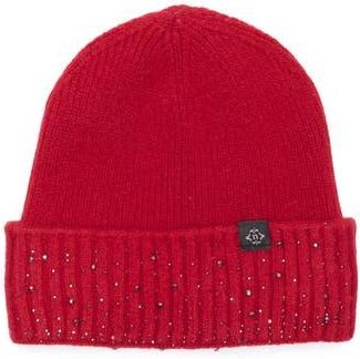 Nanette Lepore Rhinestone Cuffed Knit Beanie in Red at Nordstrom Rack