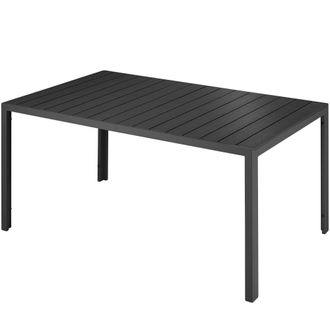 TecTake Mesa de jard&iacute;n de aluminio y pl&aacute;stico 150 x 90 x 74.5 cm negro/negro
