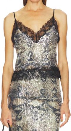 Le Superbe Glossy Lace Cami Top In Desert Gloss Snake