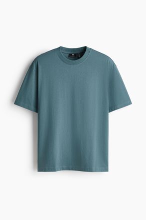 H&M COOLMAX T-Shirt in Relaxed Fit - Blaugr&uuml;n