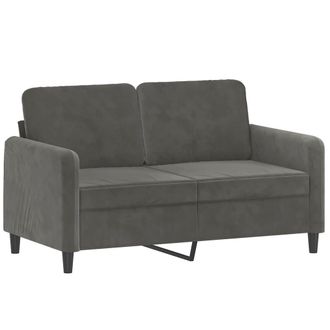 vidaXL Sof&aacute; De 2 Plazas De Terciopelo Gris Oscuro 120 Cm Vidaxl