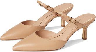 Cole Haan Annalise Buckle Mules High Womens Heels Tuscan Sand Leather : 7.5 B - Medium