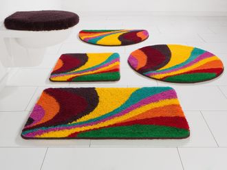 Bruno Banani Badematte »Welle« Höhe 20 mm rutschhemmend beschichtet fussbodenheizungsgeeignet strapazierfähig bunt, Badteppich, Badematten auch als 3 teiliges Set 