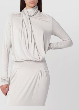 Entire studios draped long sleeve top with high neckline