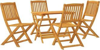 vidaXL Set De Comedor De Jard&iacute;n Plegable 5 Pzas Madera Maciza Acacia Vidaxl