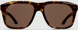 Gucci Square Frame Sunglasses, Beige