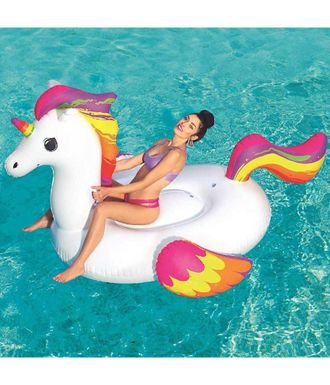 Trade Shop Trade Shop - 224 X 164 Cm Unicornio De Moda Gigante Montable Caballo Arco Iris