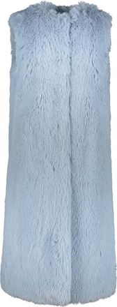 Herno Gilet van imitatiebont - Dames - Bodywarmers - Blauw - M - Polyester - Jassen