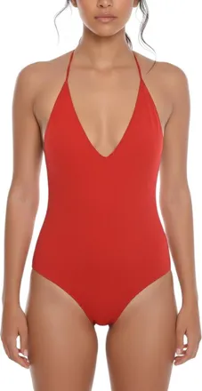 Bottega Veneta Red Solid Halter Neck Top