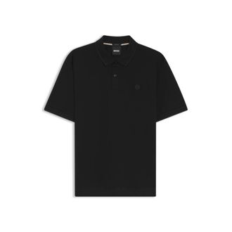 BOSS Cotton-piqu&eacute; polo shirt with Double B monogram