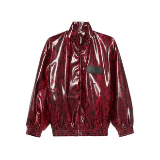 GCDS Snakeskin-effect Faux-leather Jacket