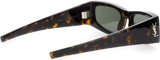 Saint Laurent Womens Brown Tortoiseshell Sunglasses With Cassandre Acetate