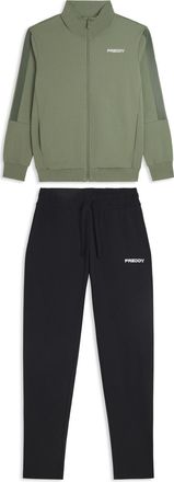 Freddy Tuta uomo zip e collo alto in French Terry con bande in tono