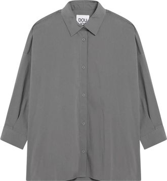 Douuod Katoenmix Shirt - Dames - Overhemden - Grijs - M - Katoen - Overhemden
