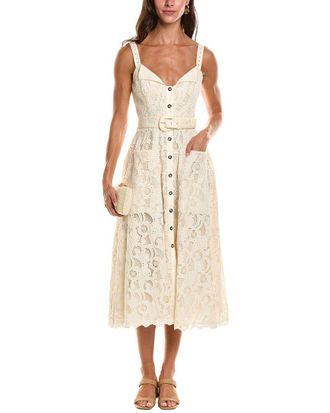 Saloni Saloni Fara Paisley Broderie Midi Dress