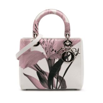 Dior Pre-owned Womens Lady Floral Handbag - White Leather - One Size