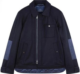 Paul & Shark Wollen Gewatteerd Jack - Heren - Winterjassen - Blauw - M - Wol - Jassen