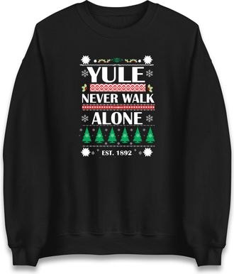 Generic Liverpool Christmas Shirt Yule Never Walk Alone Vintage Festive Xmax Football Christmas Top Black