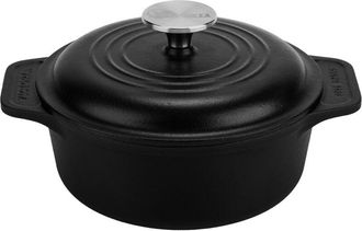 Victoria Victoria - 34894 Horno Holand&eacute;s Olla Inducci&oacute;n Hierro Fundido Esmaltado 20cm, Cocotte 1,9l, Sin Ptfe Ni Pfoa Negro