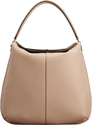 Tod's Grote leren T Case Hobo Tas - Dames - Handtassen - Beige - ONE Size - Leer - Tassen