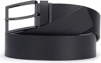 Piquadro Omkeerbare Leren Riem met Doornsluiting - Heren - Riemen - Zwart - ONE Size - Katoen - Accessoires