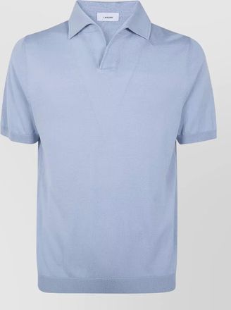 Lardini short sleeve polo shirt ribbed hem