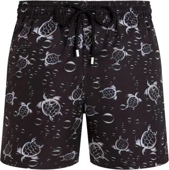 Vilebrequin Micro-geperforeerde ultralichte en opvouwbare zwemshorts Bubble Turtles 3D - Heren - Strandmode - Zwart - L - Polyester - Badmode