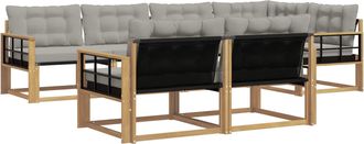 vidaXL Conjunto De Sof&aacute;s De Exterior 7 Uds. Blanco Y Gris Claro Vidaxl