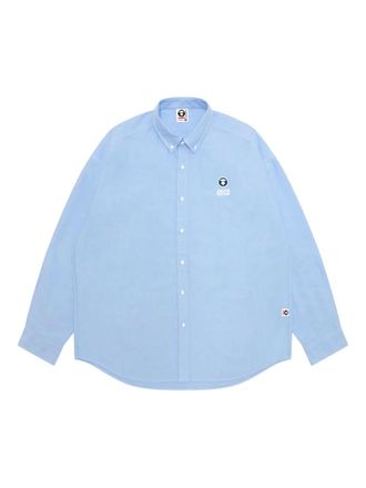 Aape By A Bathing Ape logo-embroidery shirt - men - Cotton - S - Blue
