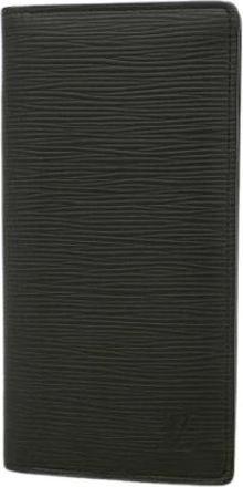 Louis Vuitton Pre-owned Long wallet (bi-fold) - Heren - Pre-owned - Zwart - Maat: ONE Size Leer